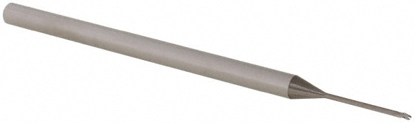 Ball End Mill: 0.03" Dia, 0.045" LOC, 3 Flute, Solid Carbide