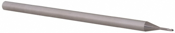 14881899 Ball End Mill: 1/32" Dia, 0.0460" LOC, 3 Flute, Solid Carbide  