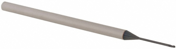 Accupro AP61729679 Ball End Mill: 0.03" Dia, 0.045" LOC, 3 Flute, Solid Carbide 