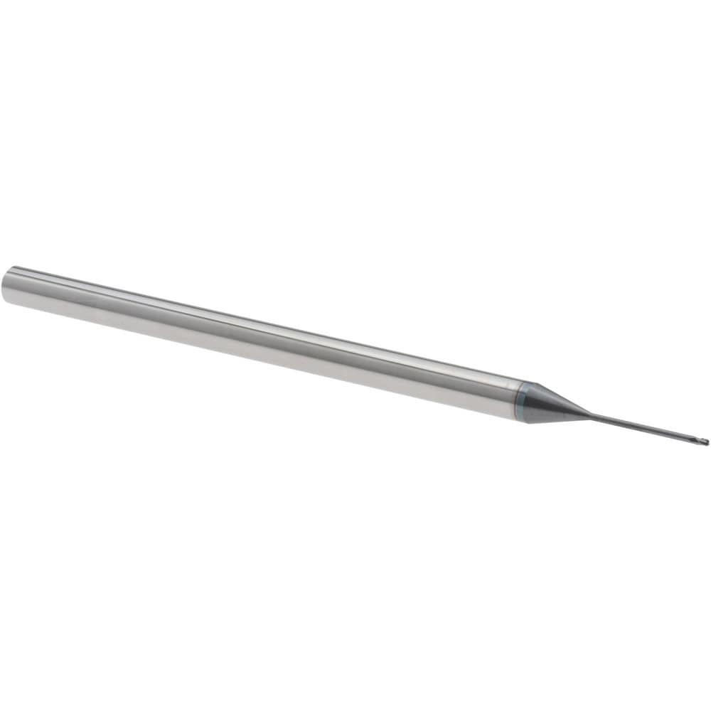 Ball End Mill: 0.0250" Dia, 0.0370" LOC, 3 Flute, Solid Carbide