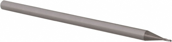 14883926 Ball End Mill: 0.0250" Dia, 0.0370" LOC, 3 Flute, Solid Carbide  