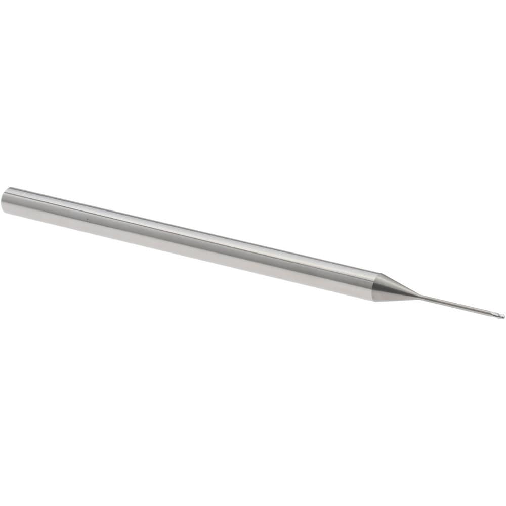 Ball End Mill: 0.0250" Dia, 0.0370" LOC, 3 Flute, Solid Carbide