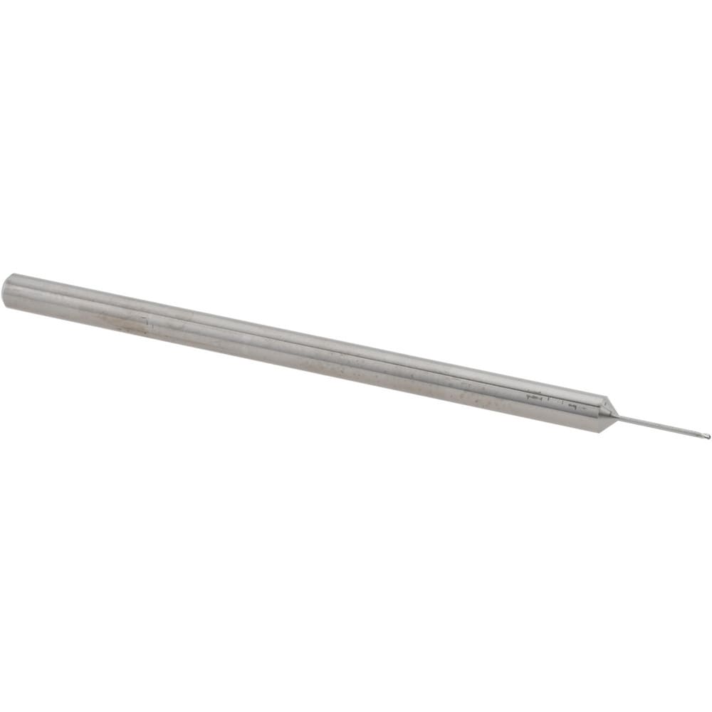 Ball End Mill: 0.0200" Dia, 0.0300" LOC, 3 Flute, Solid Carbide