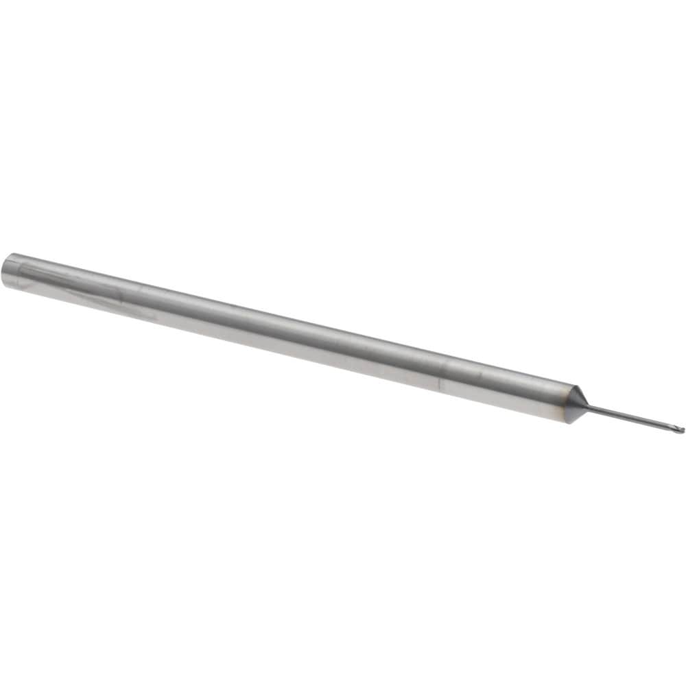 Ball End Mill: 0.0250" Dia, 0.0370" LOC, 3 Flute, Solid Carbide