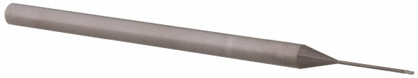 Accupro AP61729877 Ball End Mill: 0.02" Dia, 0.03" LOC, 3 Flute, Solid Carbide 