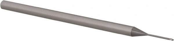 Accupro AP61729893 Ball End Mill: 0.025" Dia, 0.037" LOC, 3 Flute, Solid Carbide 