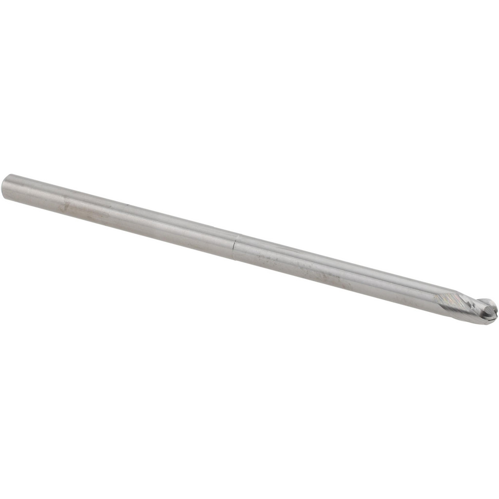 14881912 Ball End Mill: 1/8" Dia, 3/16" LOC, 3 Flute, Solid Carbide  