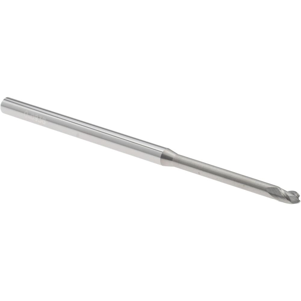 Ball End Mill: 3/32" Dia, 0.1390" LOC, 3 Flute, Solid Carbide