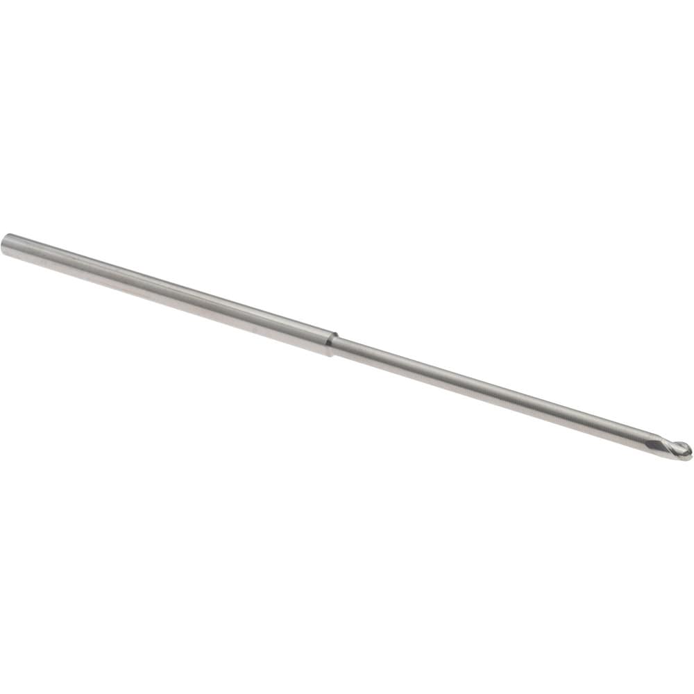 Ball End Mill: 3/32" Dia, 0.1390" LOC, 3 Flute, Solid Carbide