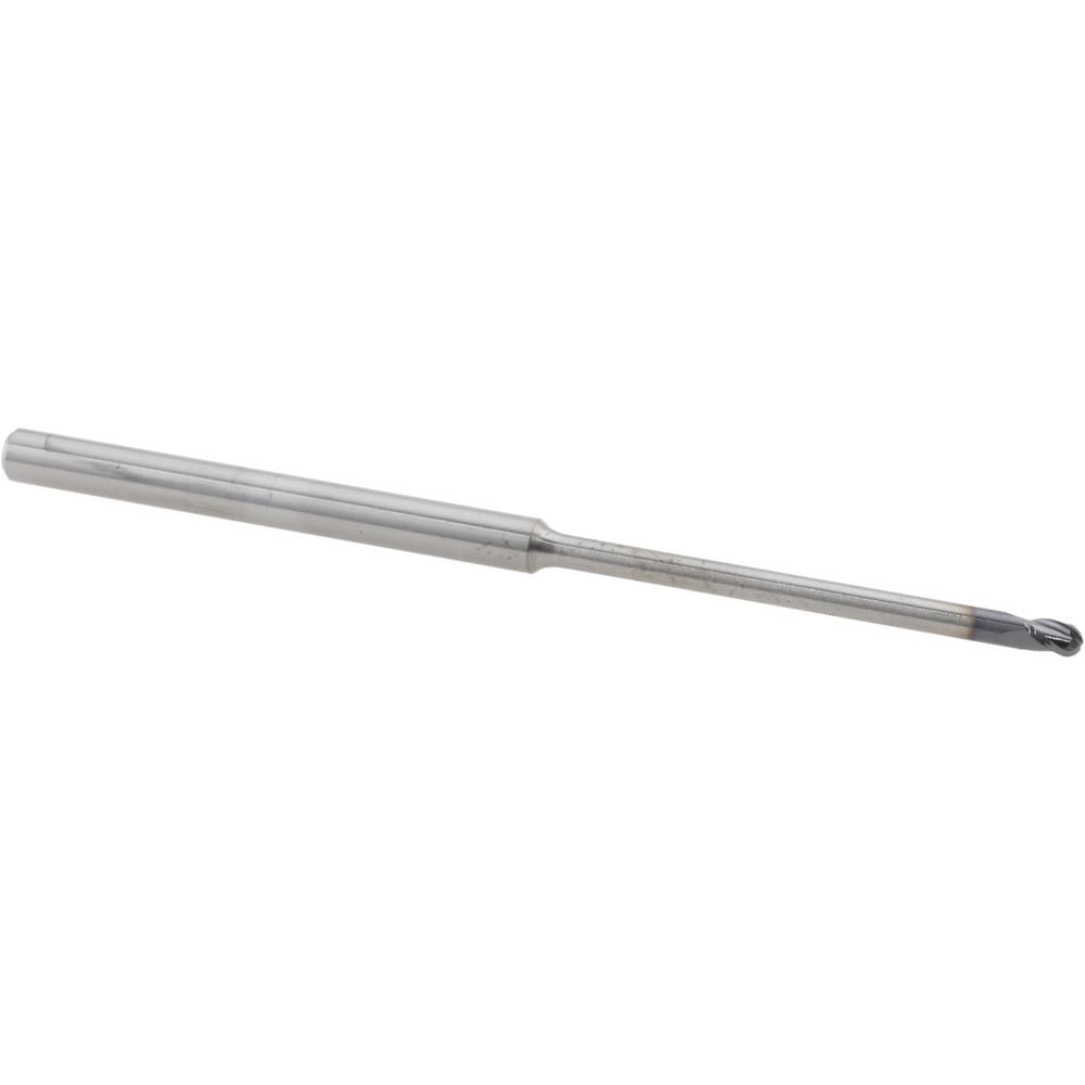 Ball End Mill: 0.0781" Dia, 0.1170" LOC, 3 Flute, Solid Carbide