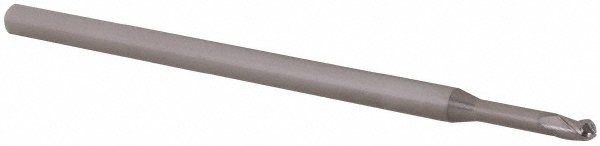 14883943 Ball End Mill: 0.0850" Dia, 0.1270" LOC, 3 Flute, Solid Carbide  