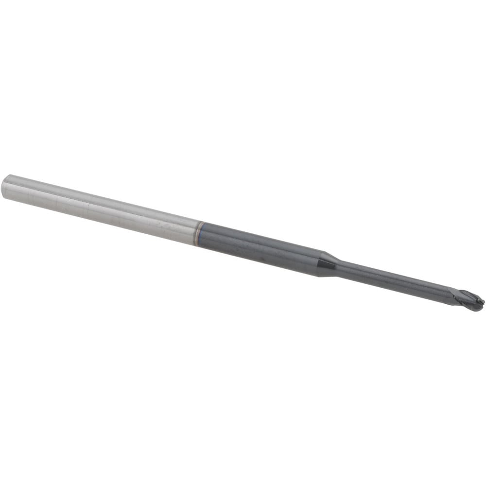 Ball End Mill: 0.0850" Dia, 0.1270" LOC, 3 Flute, Solid Carbide