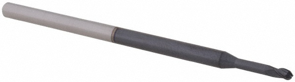 14881930 Ball End Mill: 0.078" Dia, 0.117" LOC, 3 Flute, Solid Carbide  