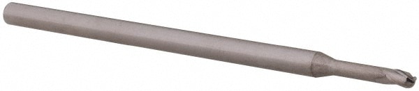 Ball End Mill: 0.08" Dia, 0.12" LOC, 3 Flute, Solid Carbide