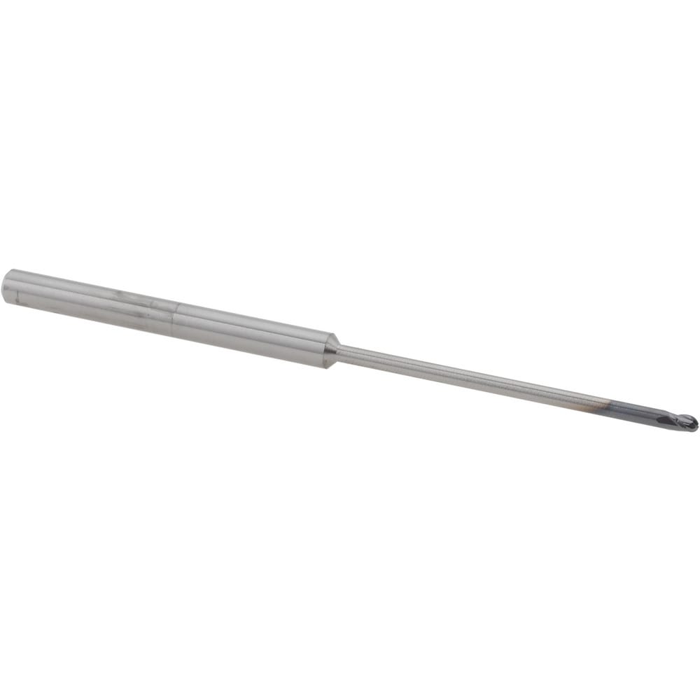 Ball End Mill: 1/16" Dia, 0.0930" LOC, 3 Flute, Solid Carbide