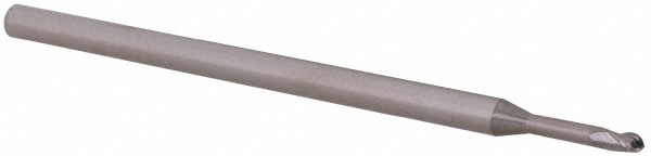 14883948 Ball End Mill: 0.0700" Dia, 0.1050" LOC, 3 Flute, Solid Carbide  