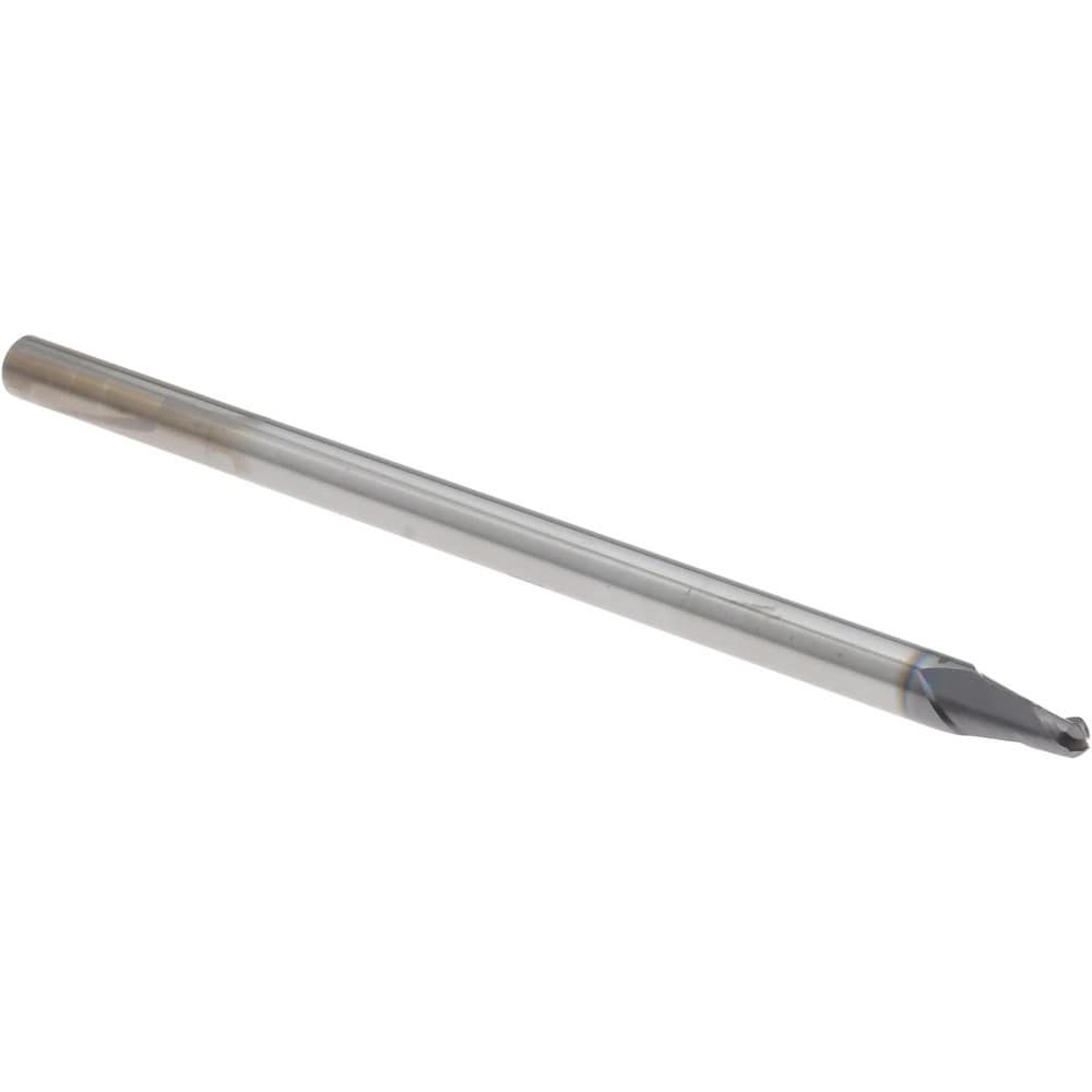 Ball End Mill: 0.0750" Dia, 0.1120" LOC, 3 Flute, Solid Carbide