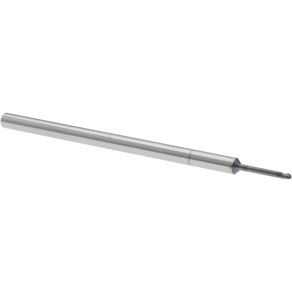 Ball End Mill: 0.0500" Dia, 0.0750" LOC, 3 Flute, Solid Carbide