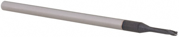 Ball End Mill: 0.0600" Dia, 0.0900" LOC, 3 Flute, Solid Carbide