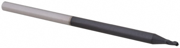 Ball End Mill: 0.055" Dia, 0.082" LOC, 3 Flute, Solid Carbide