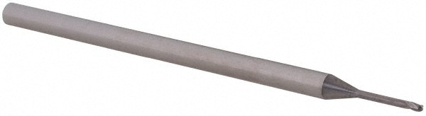 Ball End Mill: 0.04" Dia, 0.06" LOC, 3 Flute, Solid Carbide
