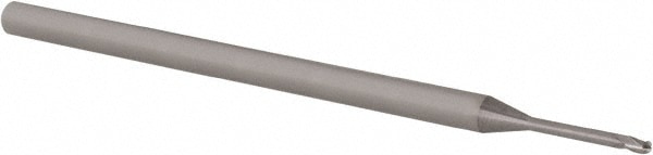 Ball End Mill: 0.05" Dia, 0.075" LOC, 3 Flute, Solid Carbide