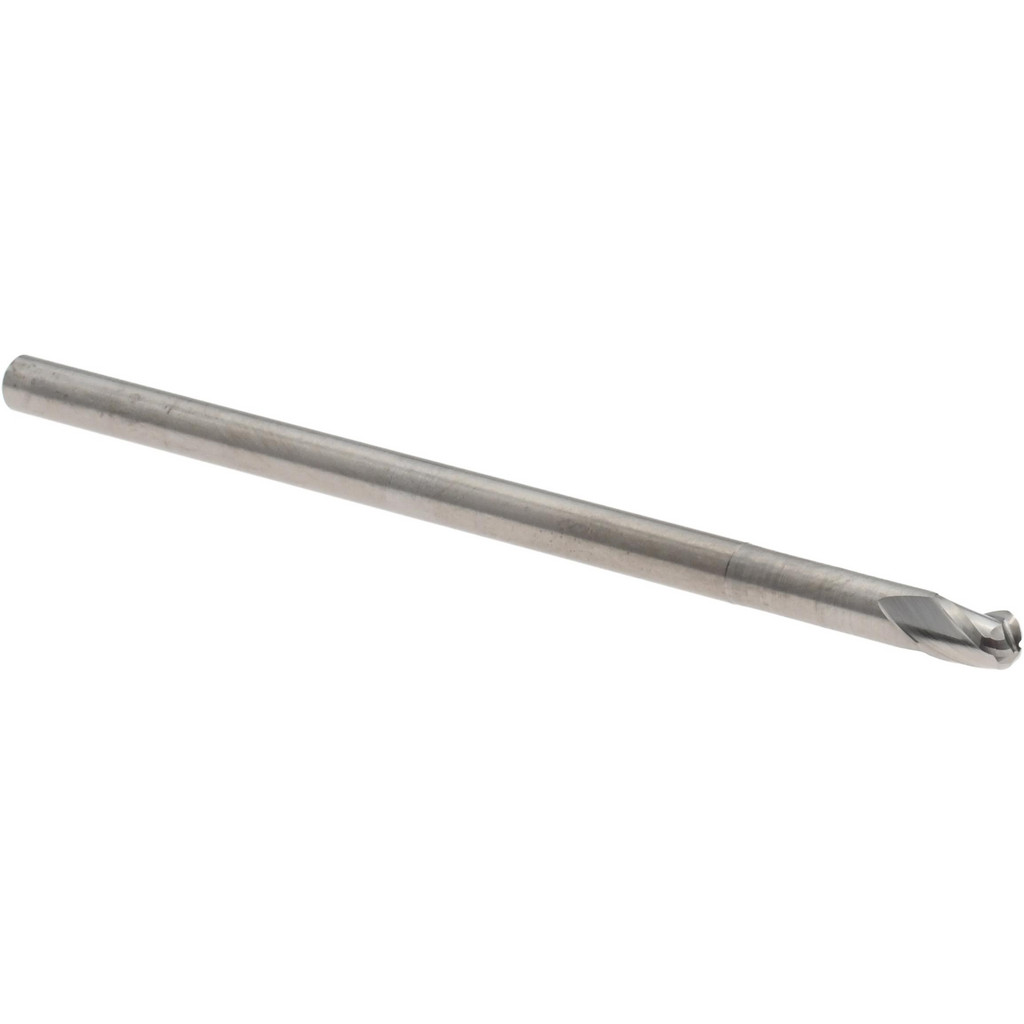 14881956 Ball End Mill: 1/8" Dia, 3/16" LOC, 3 Flute, Solid Carbide  