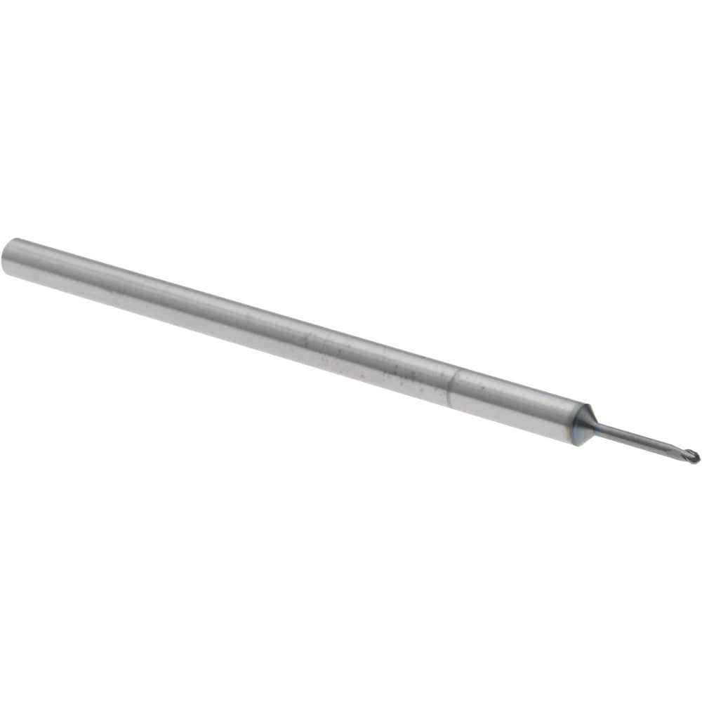 Ball End Mill: 0.0400" Dia, 0.0600" LOC, 3 Flute, Solid Carbide