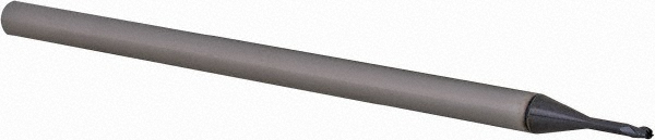 14883970 Ball End Mill: 0.04" Dia, 0.06" LOC, 3 Flute, Solid Carbide  