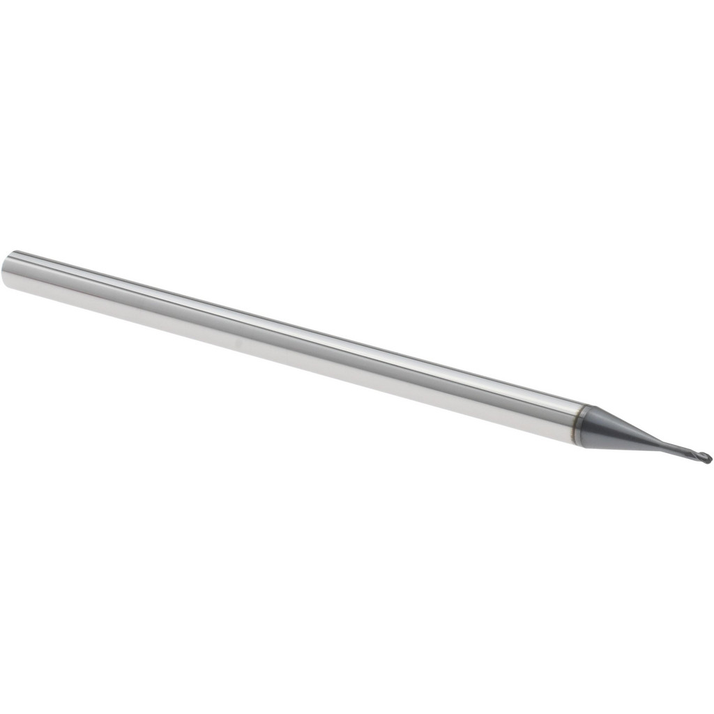 14881963 Ball End Mill: 1/32" Dia, 0.0460" LOC, 3 Flute, Solid Carbide  