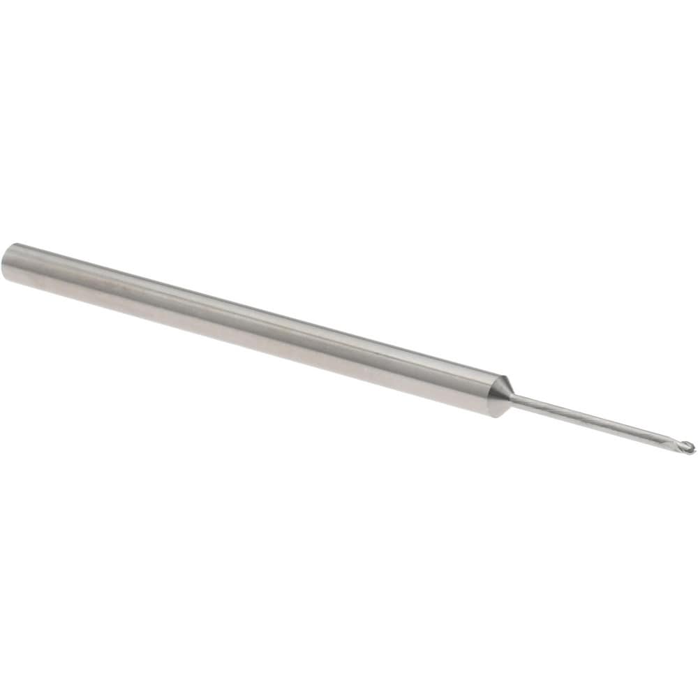 Ball End Mill: 0.0400" Dia, 0.0600" LOC, 3 Flute, Solid Carbide