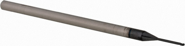 14881965 Ball End Mill: 0.0312" Dia, 0.046" LOC, 3 Flute, Solid Carbide  