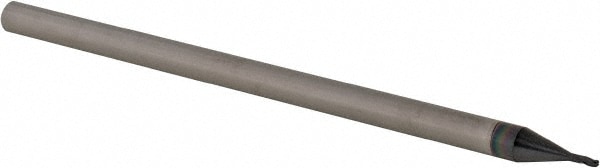 Ball End Mill: 0.0312" Dia, 0.046" LOC, 3 Flute, Solid Carbide