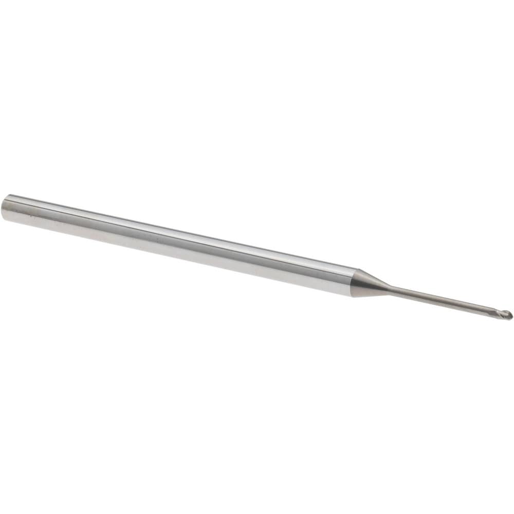 Ball End Mill: 0.0450" Dia, 0.0670" LOC, 3 Flute, Solid Carbide