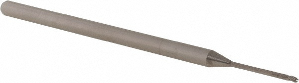 14883977 Ball End Mill: 0.04" Dia, 0.06" LOC, 3 Flute, Solid Carbide  