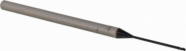 14881967 Ball End Mill: 0.0312" Dia, 0.046" LOC, 3 Flute, Solid Carbide  