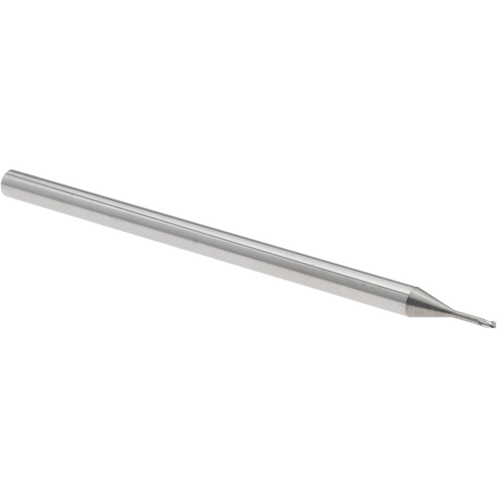 Ball End Mill: 0.0350" Dia, 0.0520" LOC, 3 Flute, Solid Carbide