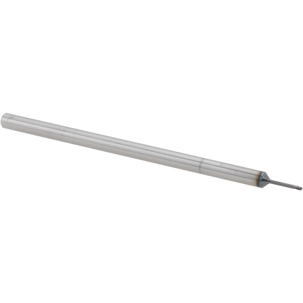 Ball End Mill: 1/32" Dia, 0.0460" LOC, 3 Flute, Solid Carbide