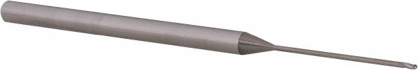 14881970 Ball End Mill: 1/32" Dia, 0.0460" LOC, 3 Flute, Solid Carbide  