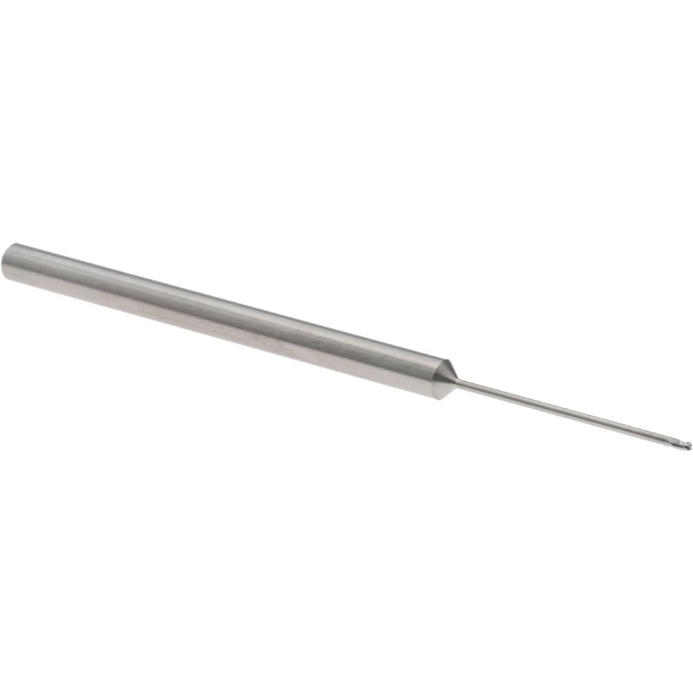 Ball End Mill: 1/32" Dia, 0.0460" LOC, 3 Flute, Solid Carbide