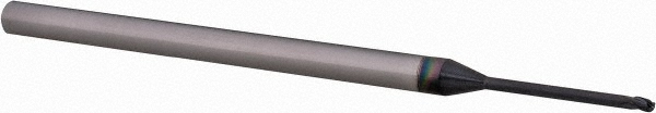 Accupro AP61731410 Ball End Mill: 0.0469" Dia, 0.07" LOC, 3 Flute, Solid Carbide 