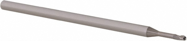 14881973 Ball End Mill: 1/16" Dia, 0.0930" LOC, 3 Flute, Solid Carbide  