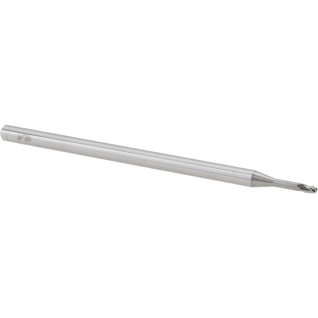 14881973 Ball End Mill: 1/16" Dia, 0.0930" LOC, 3 Flute, Solid Carbide  