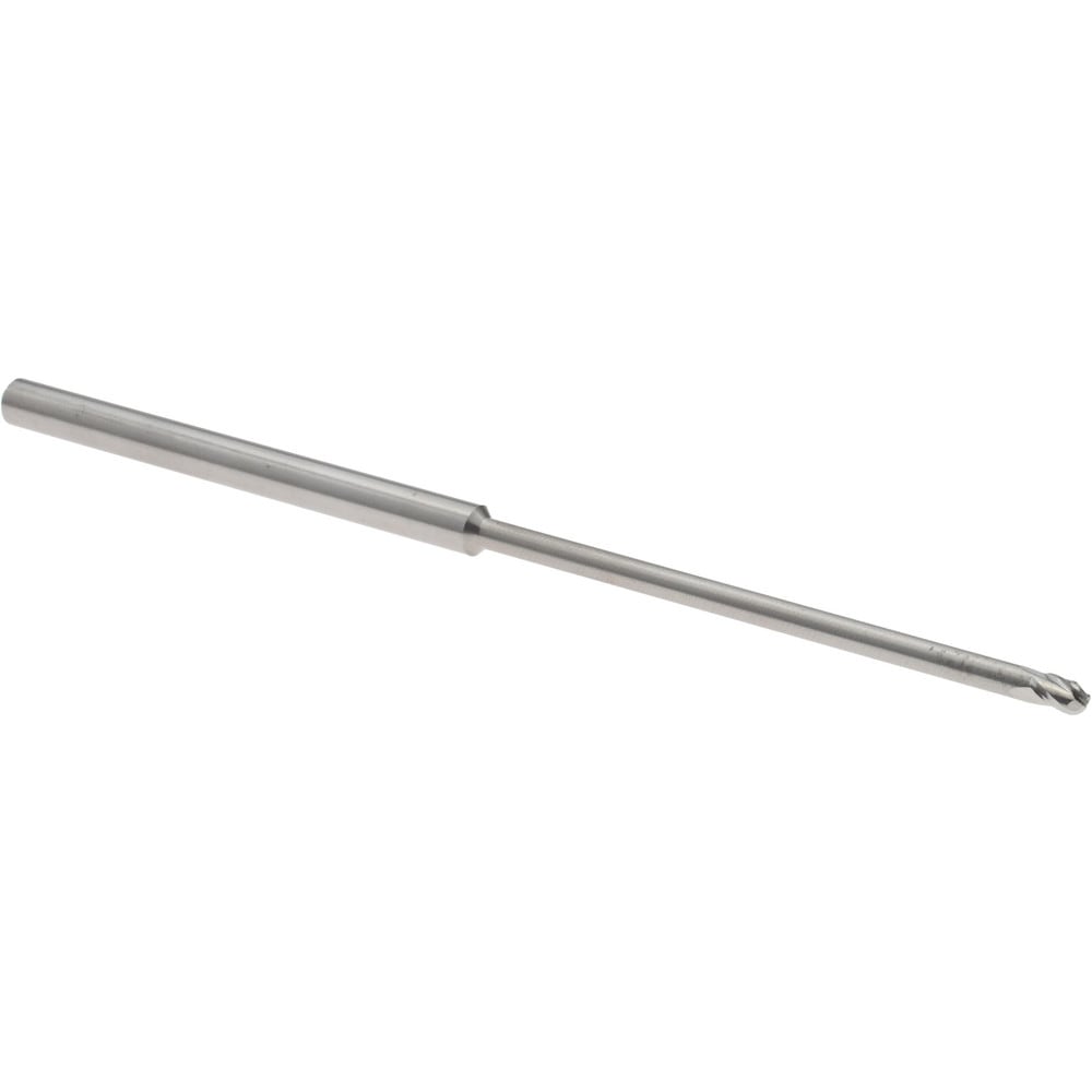 Ball End Mill: 5/64" Dia, 0.1170" LOC, 3 Flute, Solid Carbide