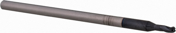 Accupro AP61731584 Ball End Mill: 0.0781" Dia, 0.117" LOC, 3 Flute, Solid Carbide 