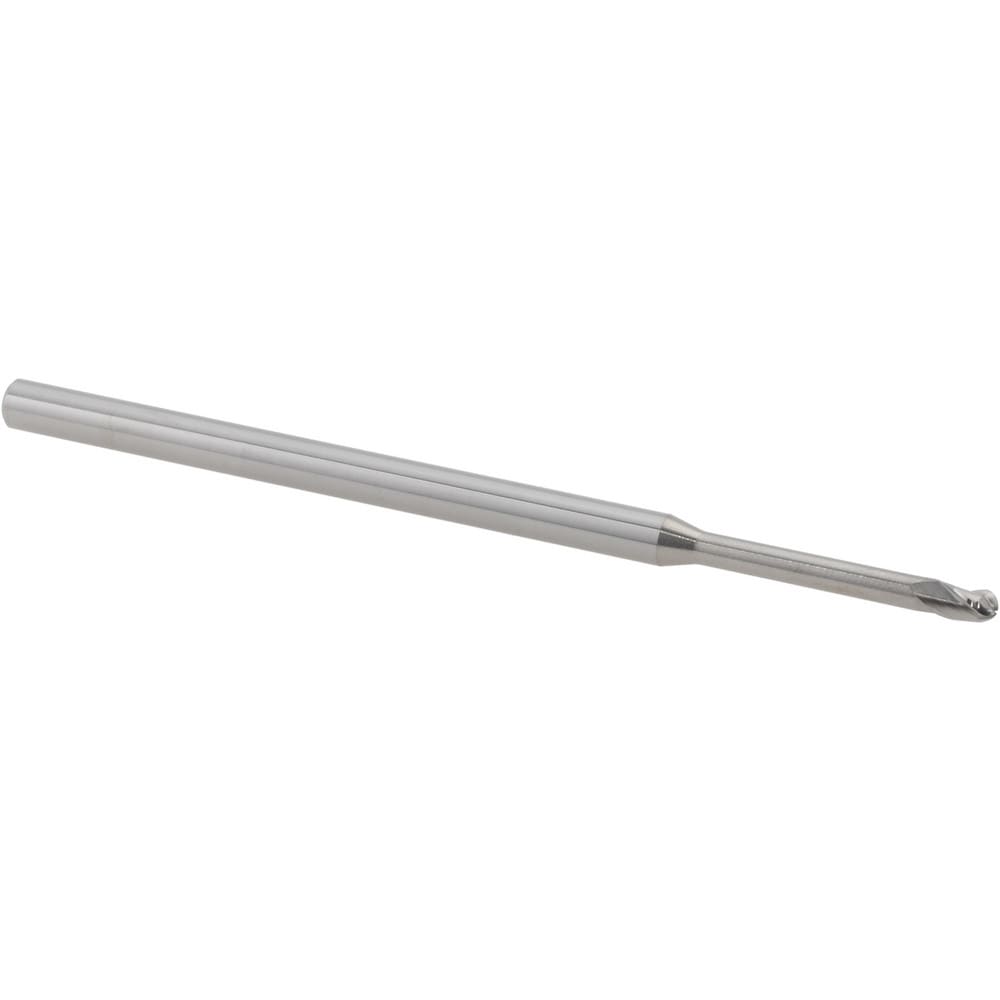 Ball End Mill: 0.0850" Dia, 0.1270" LOC, 3 Flute, Solid Carbide