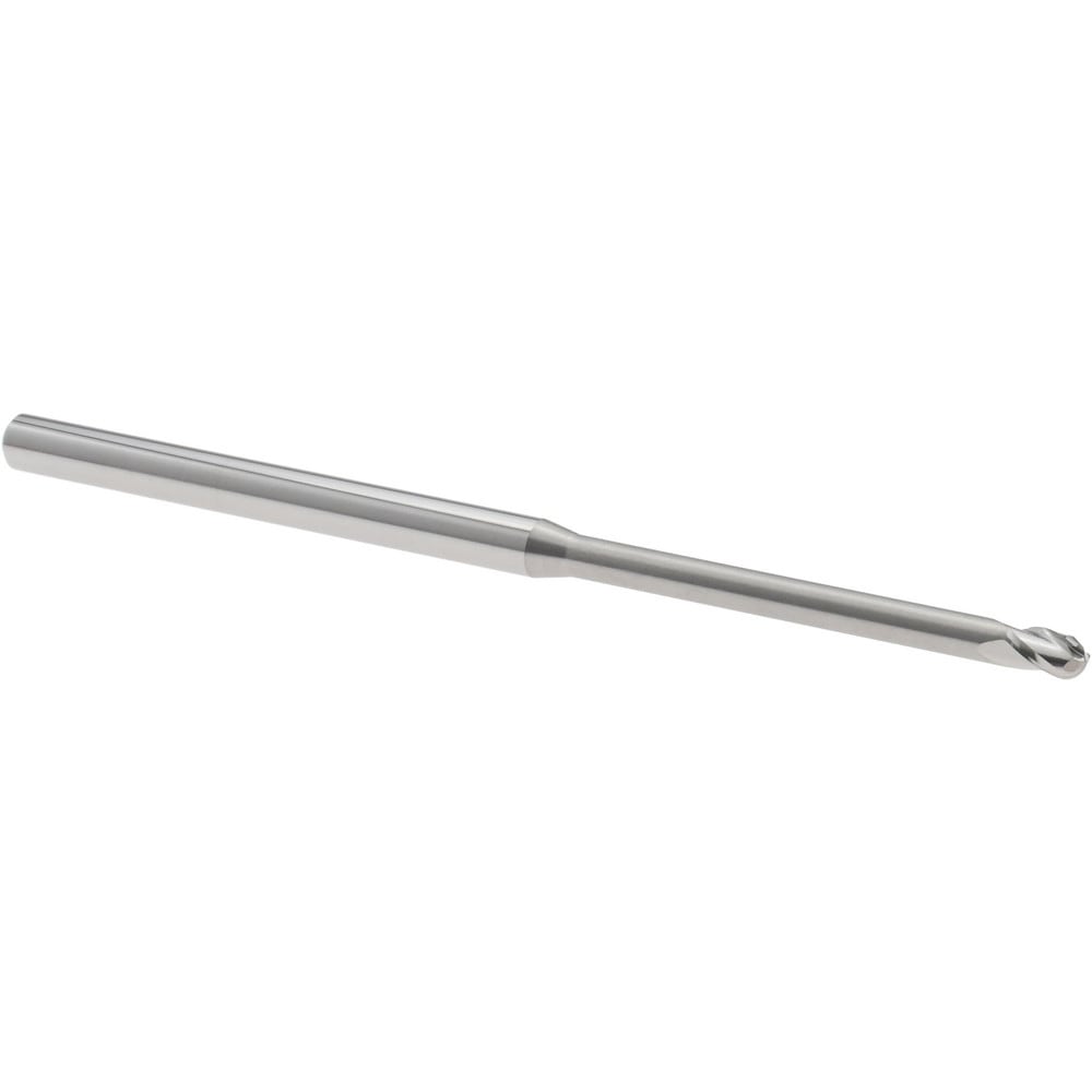 Ball End Mill: 3/32" Dia, 0.1390" LOC, 3 Flute, Solid Carbide