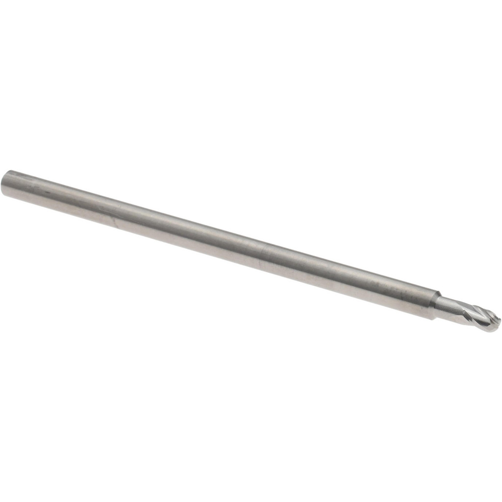 14881980 Ball End Mill: 3/32" Dia, 0.1390" LOC, 3 Flute, Solid Carbide  