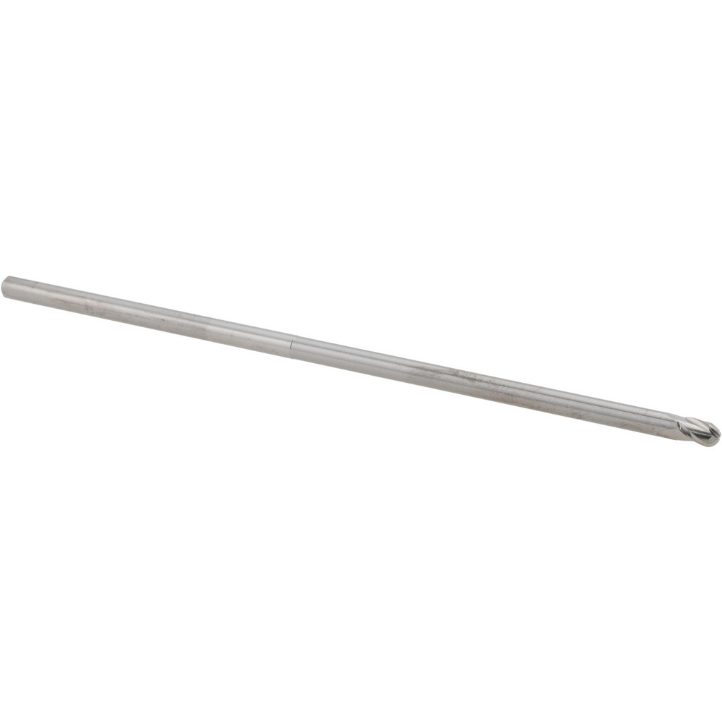 14881983 Ball End Mill: 1/8" Dia, 3/16" LOC, 3 Flute, Solid Carbide  
