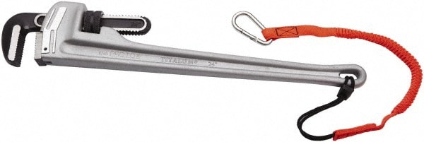 PROTO J812A-TT Tethered Straight Pipe Wrench: 12" OAL, Aluminum Image